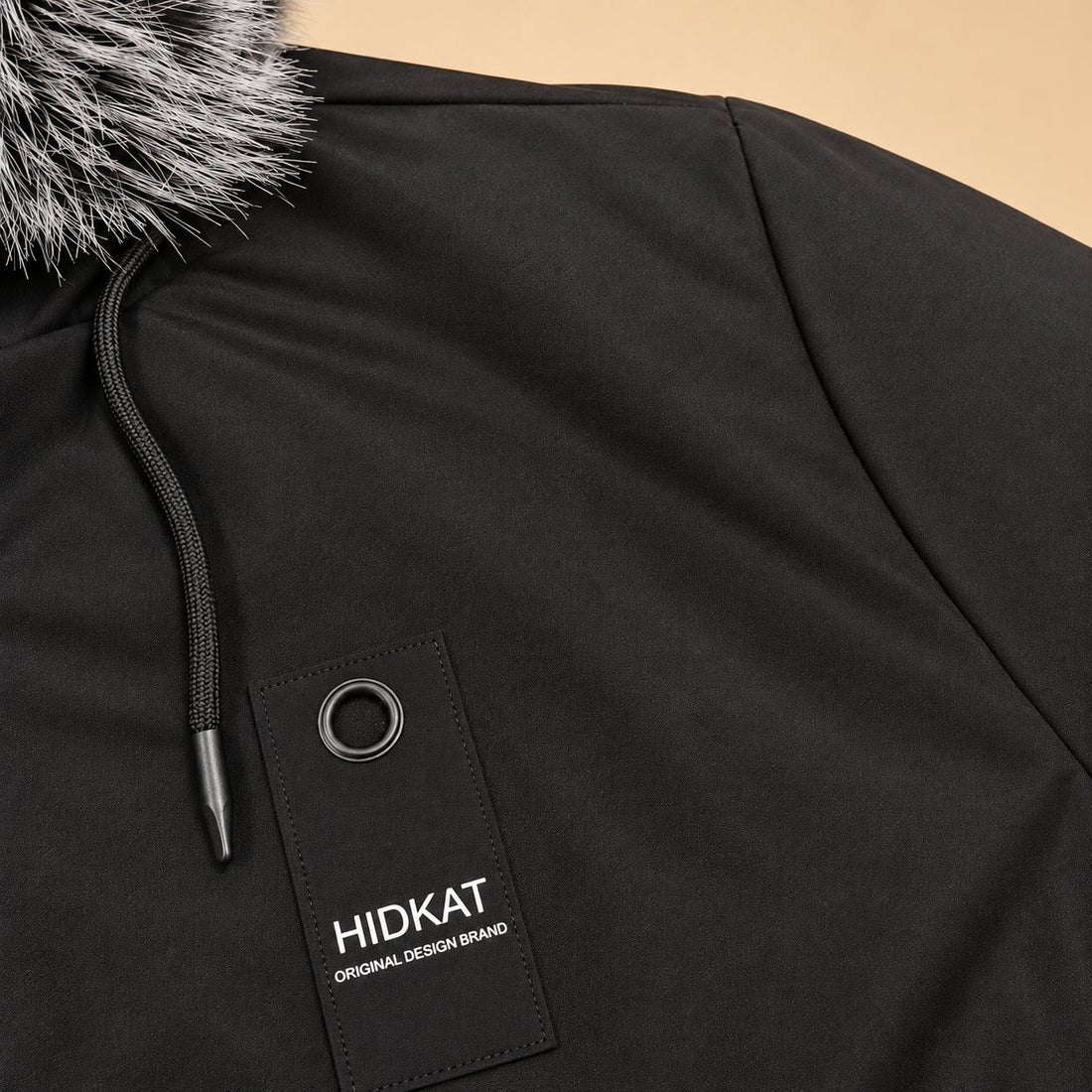 Parka męska z kapturem i podszewką polarową