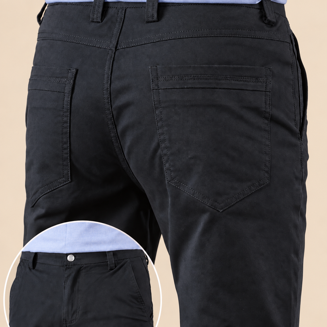 Spodnie męskie do pracy slim fit z prostą nogawką