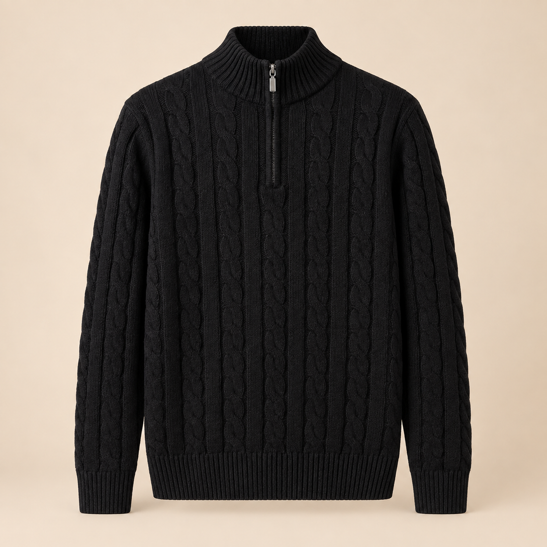 Sweter męski w warkocze na zamek z mieszanki bawełny