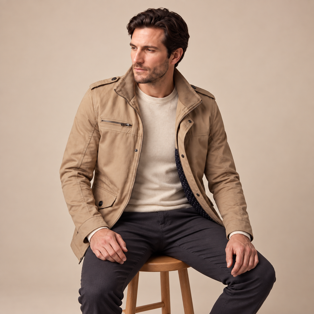Kurtka zimowa męska klasyczna ocieplana