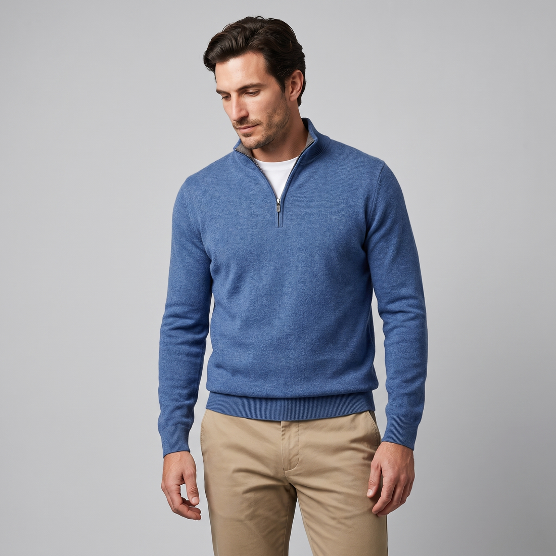 Wygodny sweter męski half zip