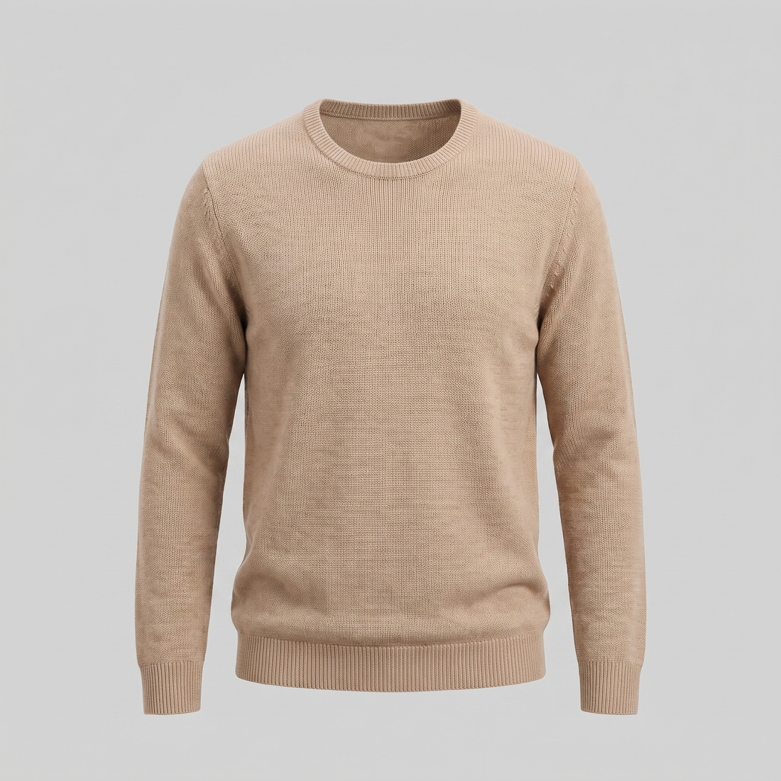 Sweter męski z cienkiej dzianiny z okrągłym dekoltem