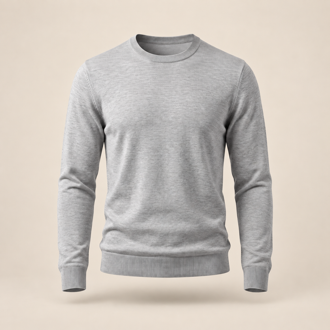 Sweter męski z cienkiej dzianiny z okrągłym dekoltem