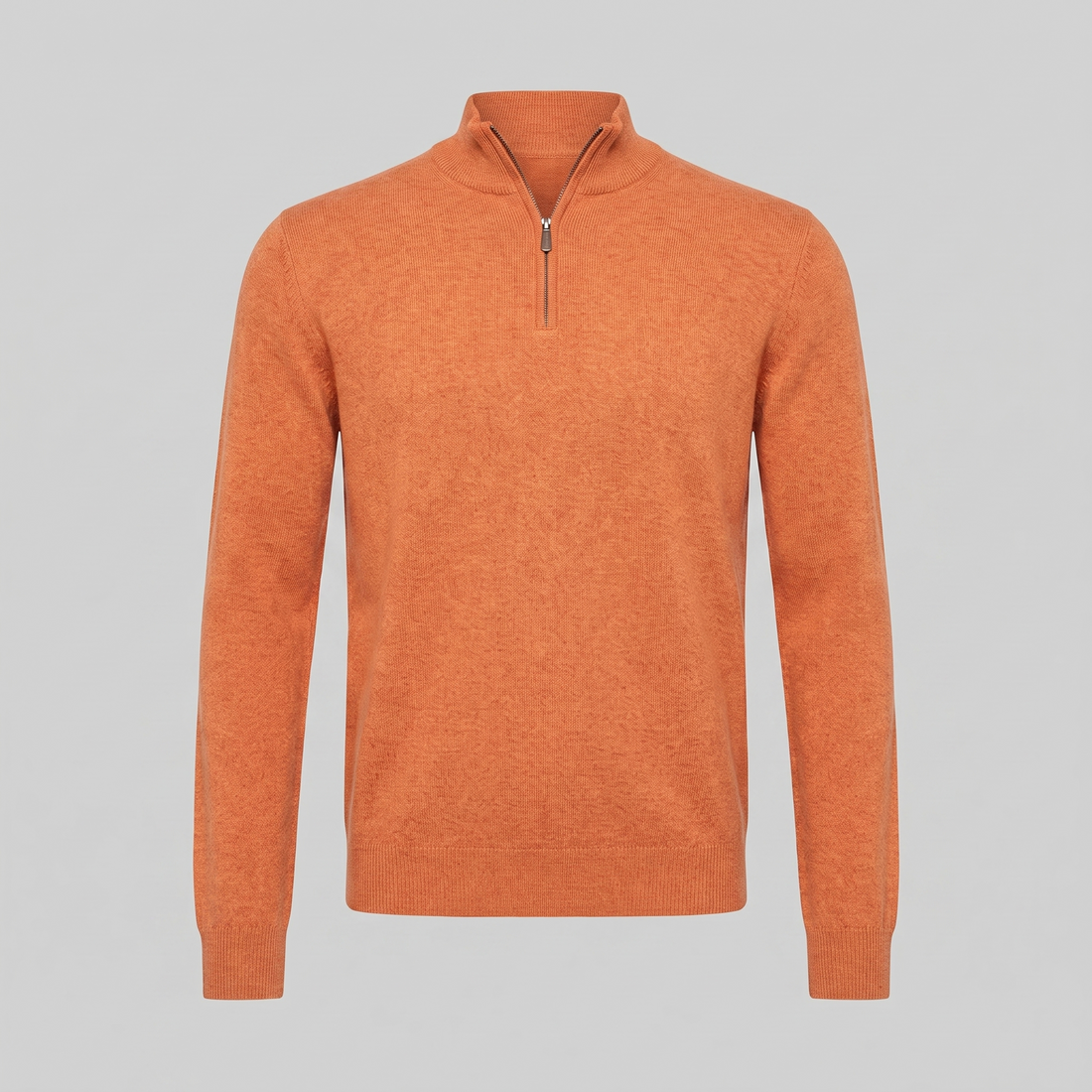 Sweter męski z dzianiny z krótkim zamkiem