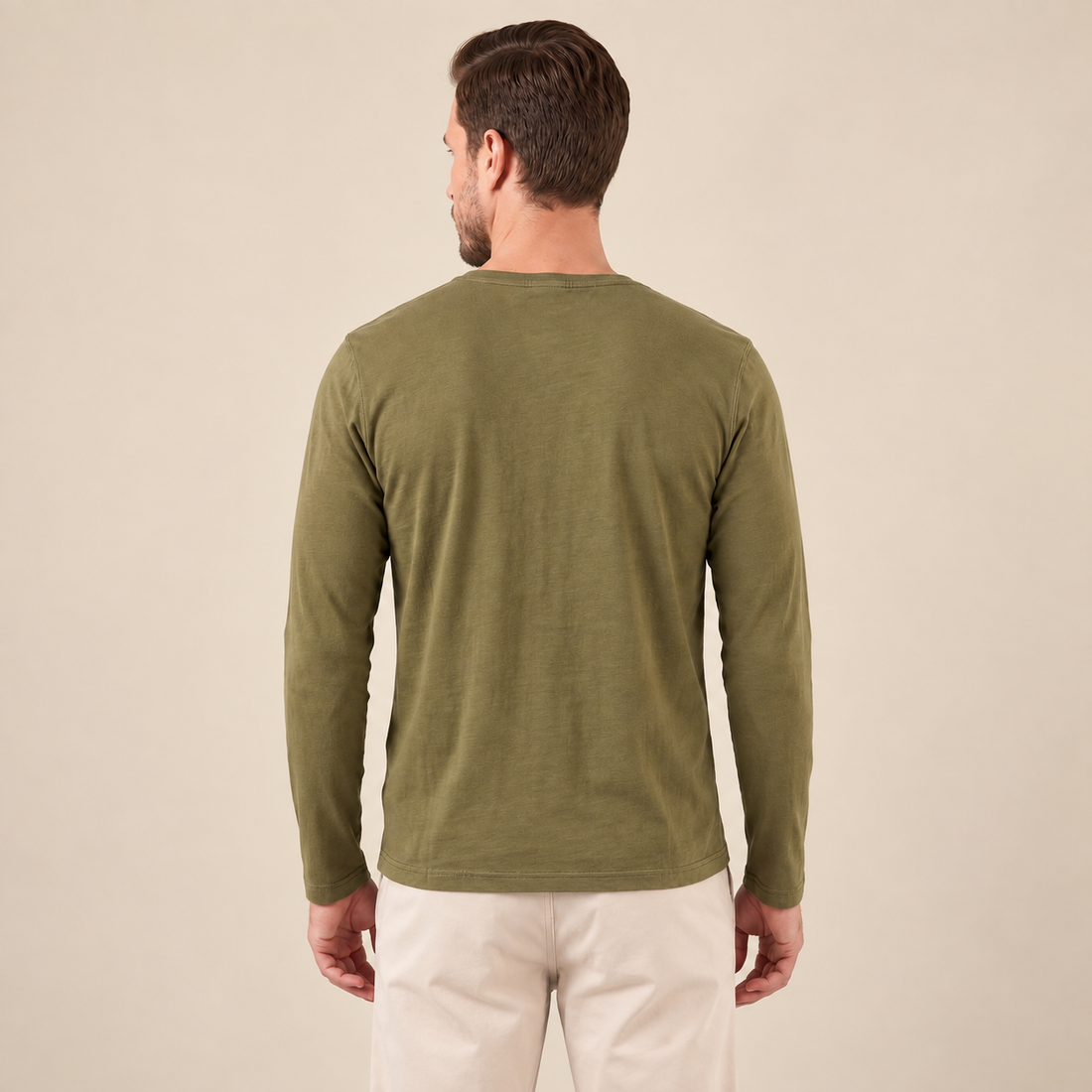 Koszulka henley męska z długim rękawem