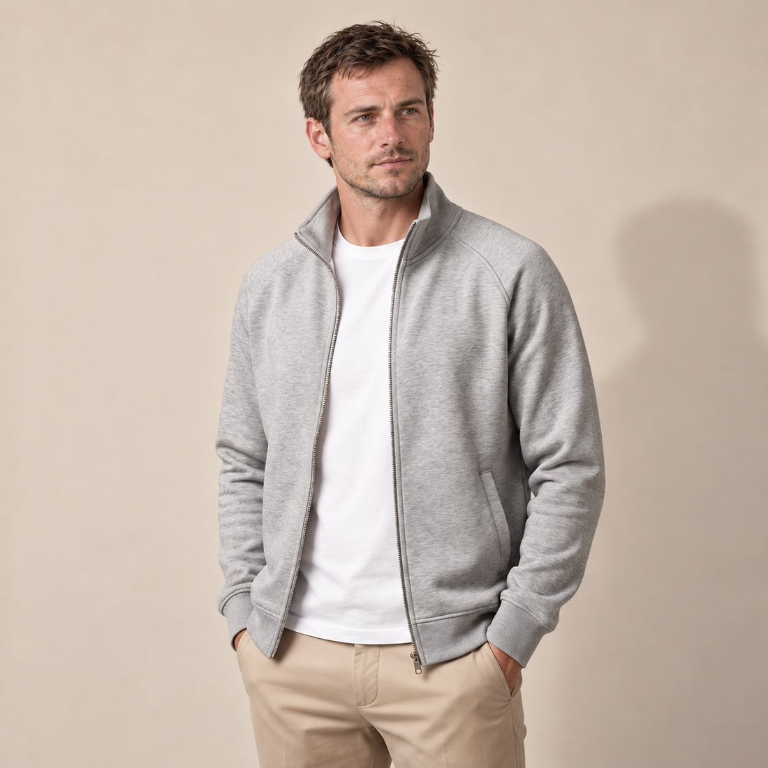 Bluza dresowa męska oversize rozpinana na zamek