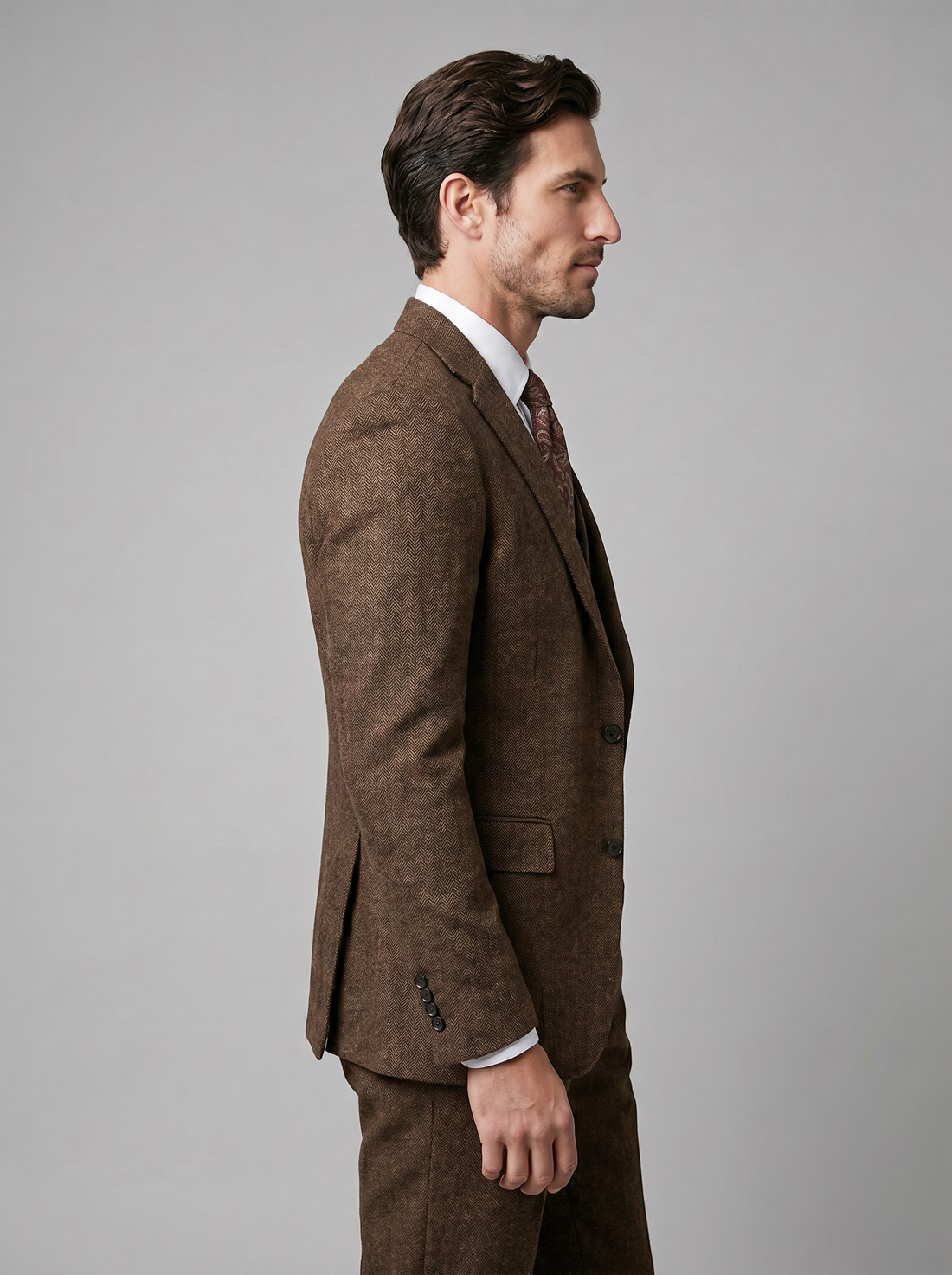 Garnitur męski trzyczęściowy slim fit z kamizelką na wesele