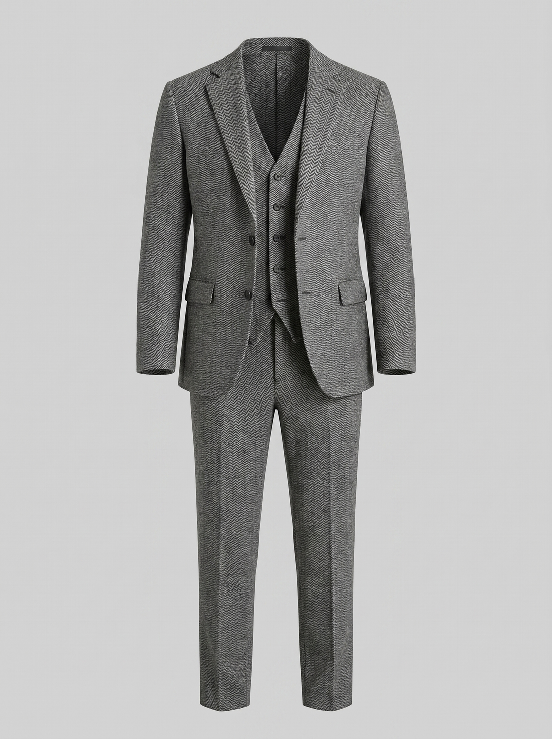 Garnitur męski trzyczęściowy slim fit z kamizelką na wesele
