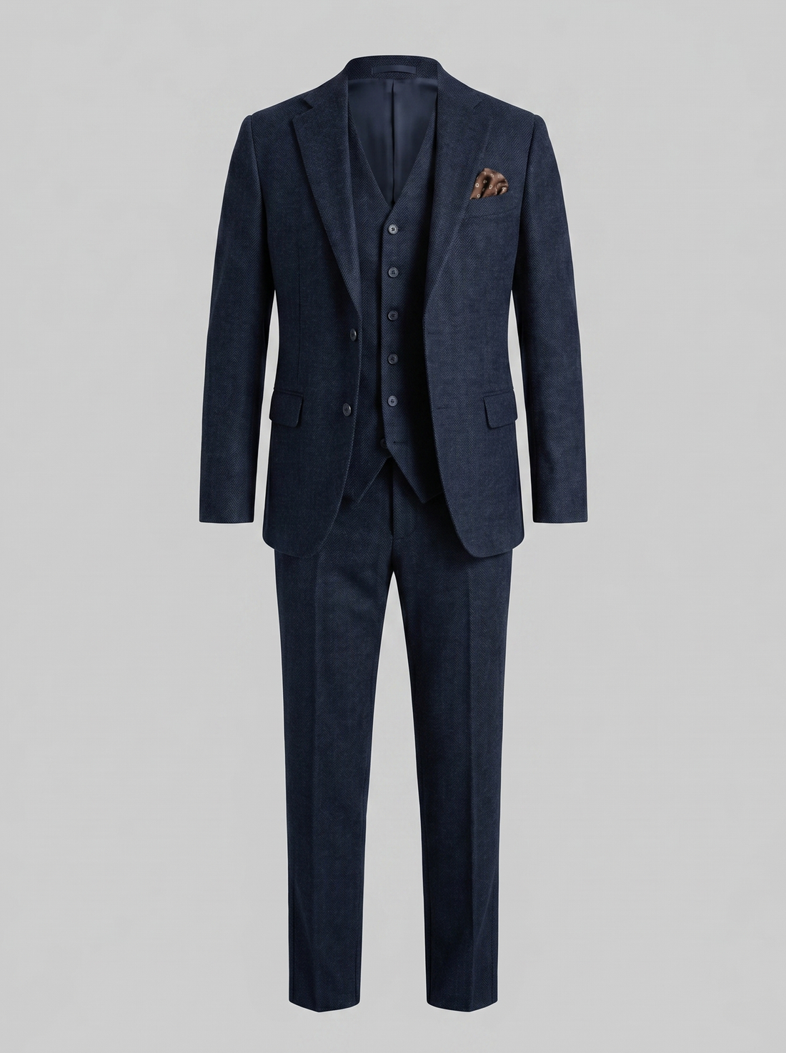 Garnitur męski trzyczęściowy slim fit z kamizelką na wesele