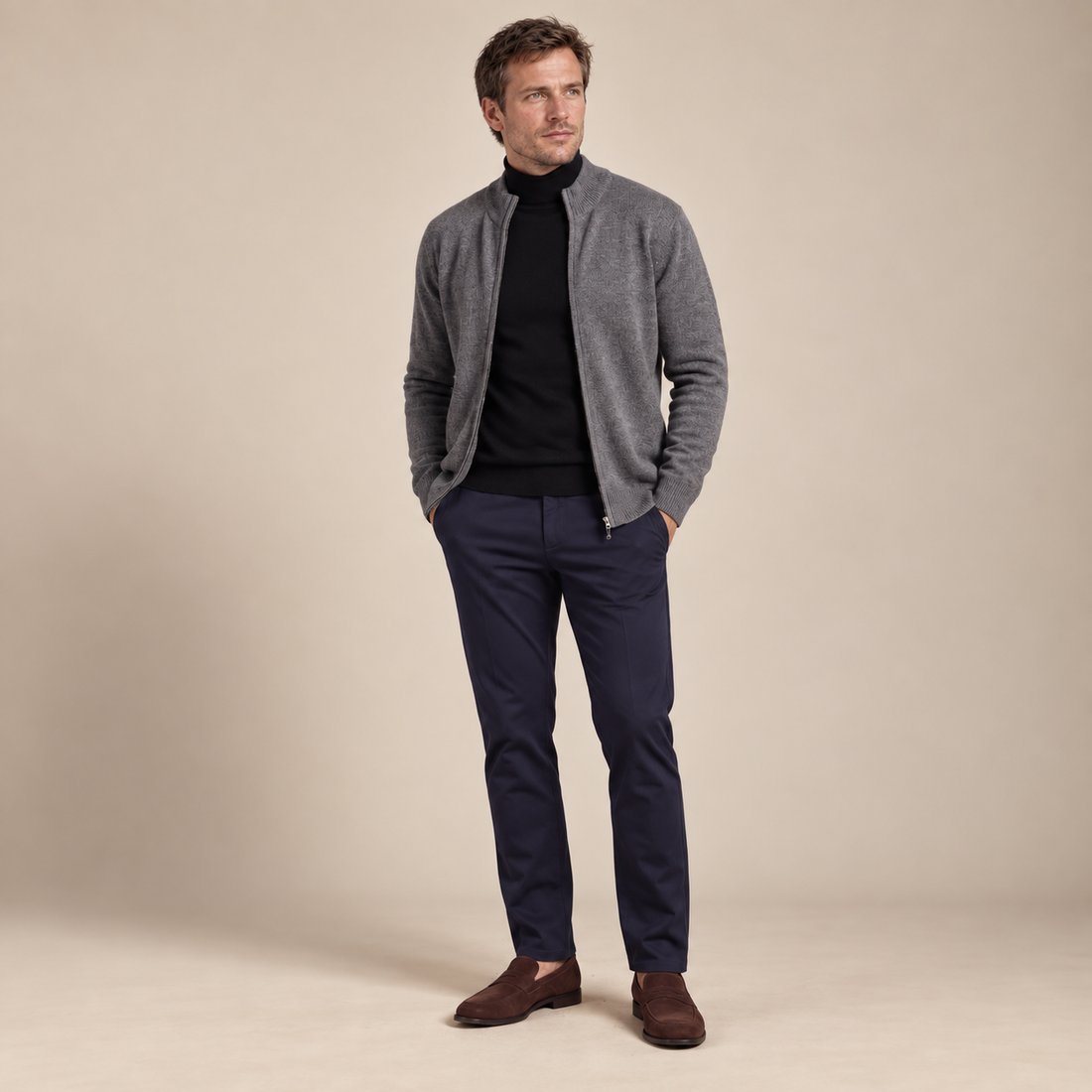 Stylowy i wygodny sweter męski na zamek