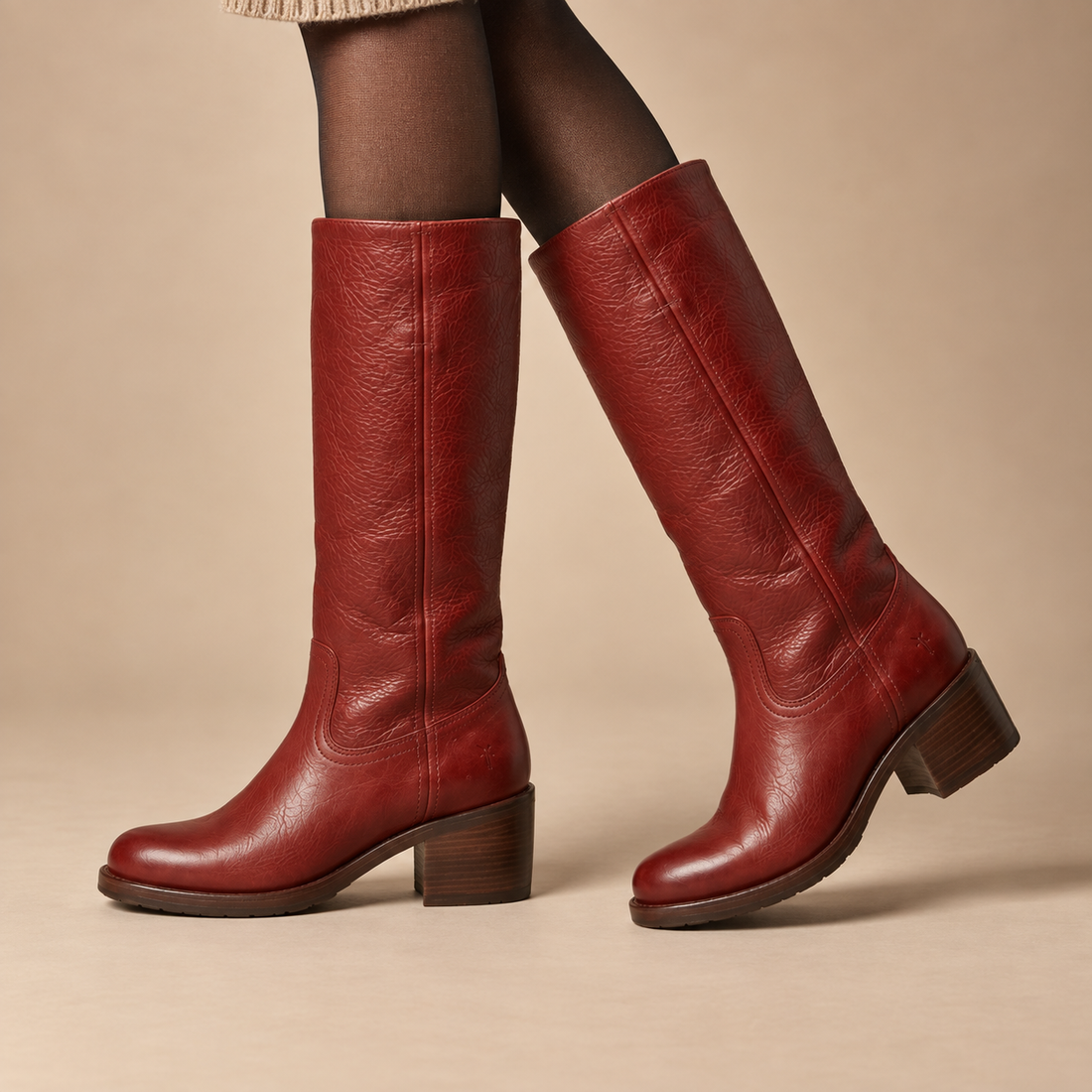 Jesienne buty damskie z anatomiczną wkładką i cholewką do połowy łydki