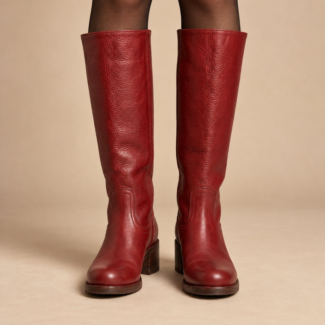 Jesienne buty damskie z anatomiczną wkładką i cholewką do połowy łydki
