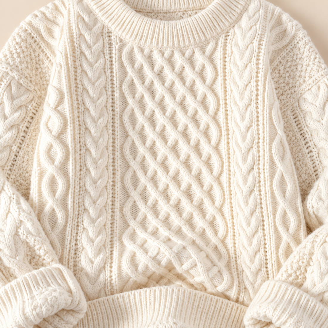 Sweter damski z okrągłym dekoltem i prążkowanym dołem
