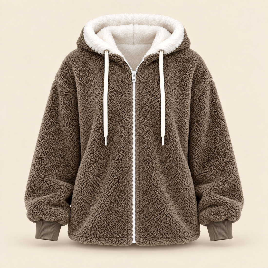 Ciepła kurtka damska teddy oversize na zimę