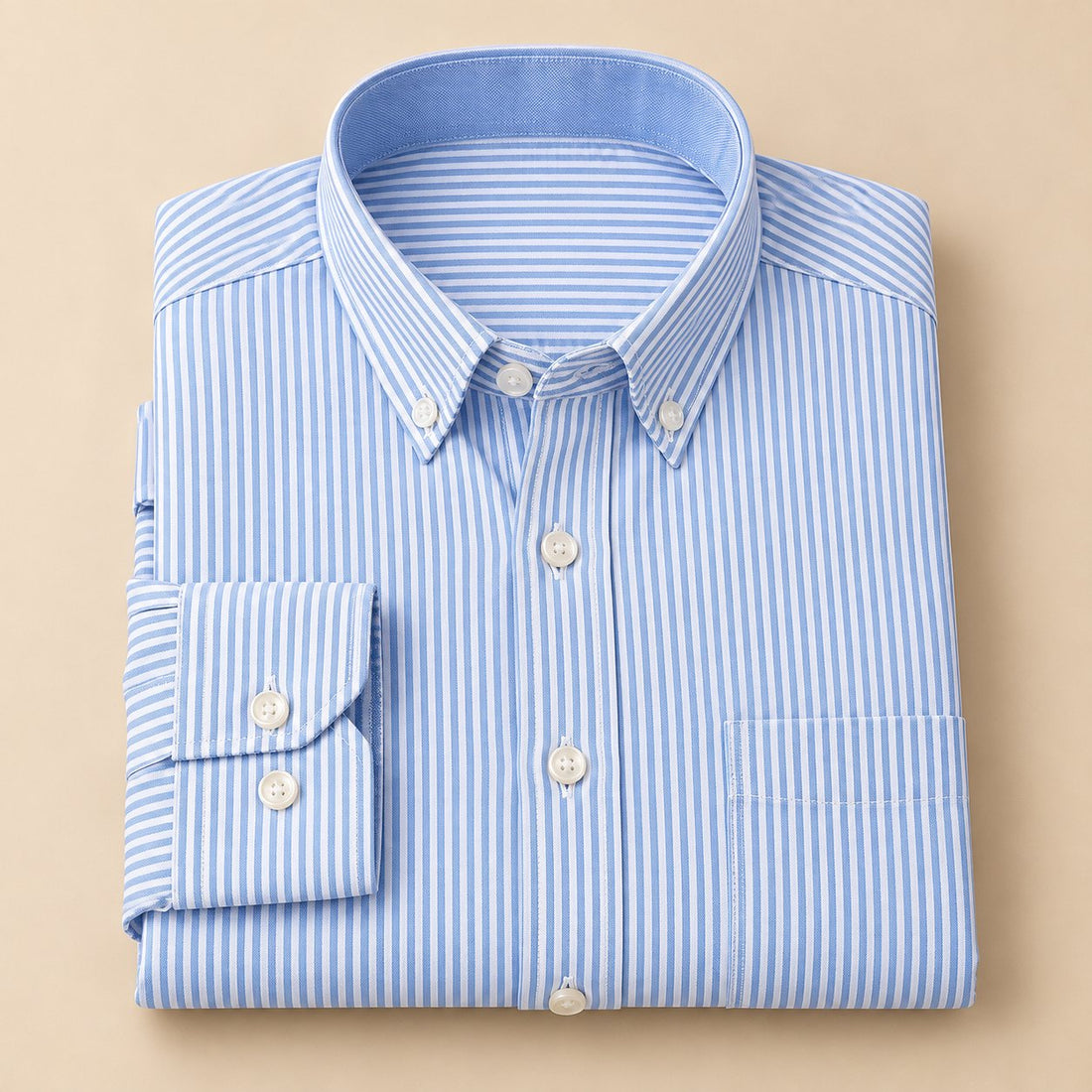 Koszula męska oxford z bawełny z długim rękawem