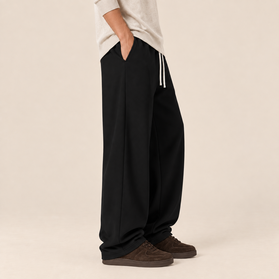 Joggery męskie wiązane w pasie