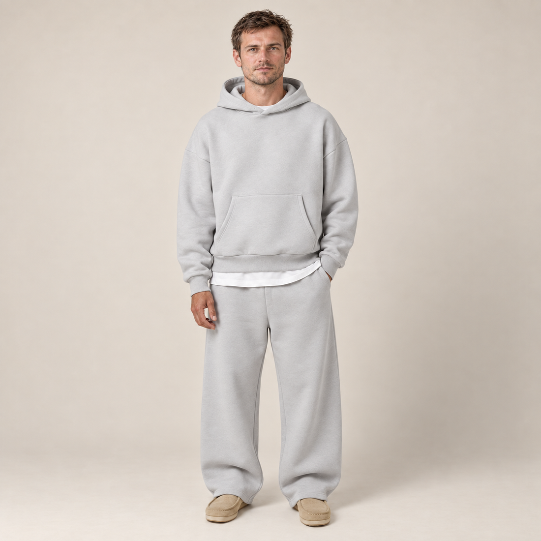 Dres męski komplet: bluza z kapturem i joggery, regular fit