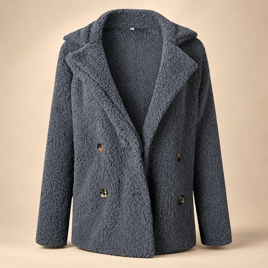 Kurtka damska teddy oversize z klapami