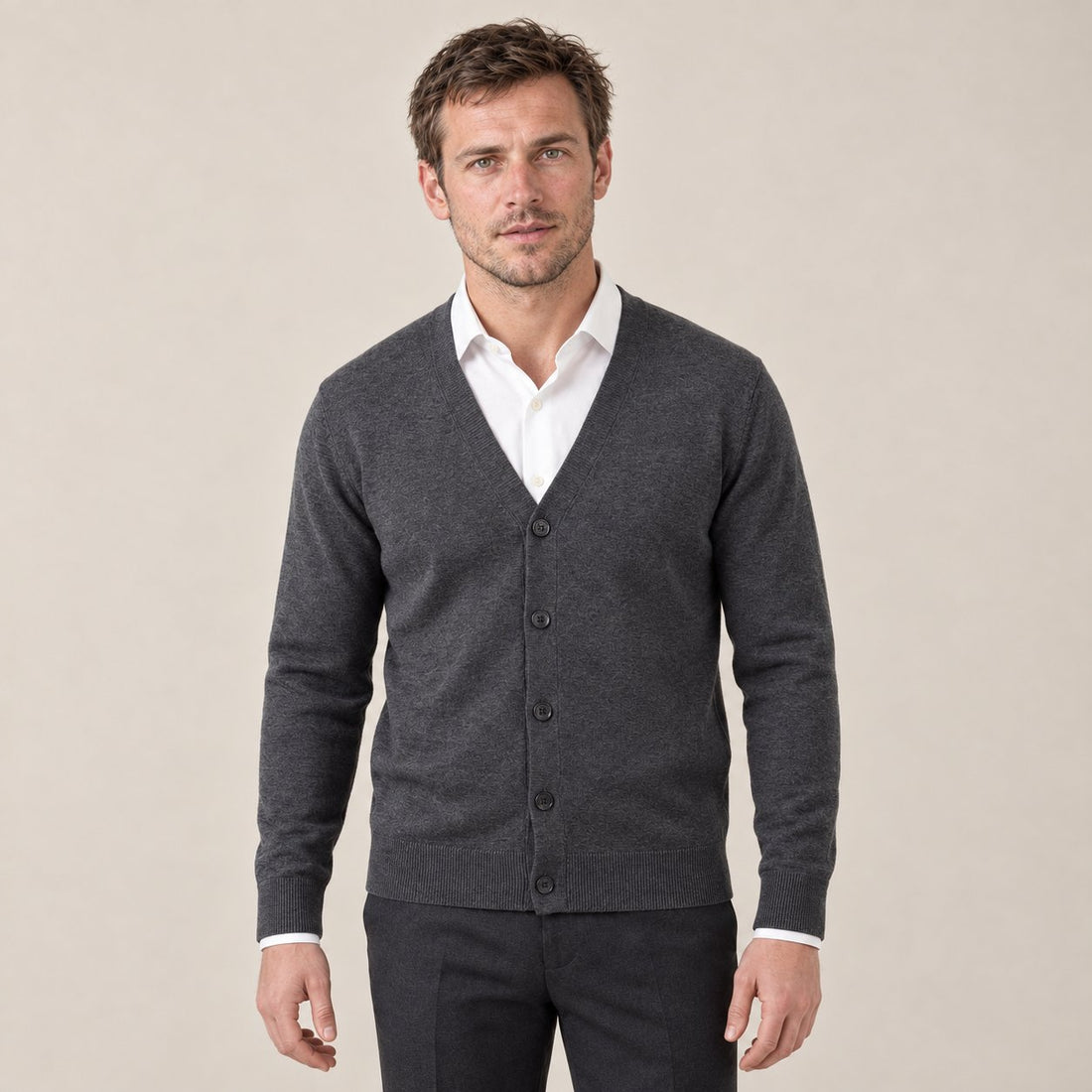 Kardigan męski casual w serek