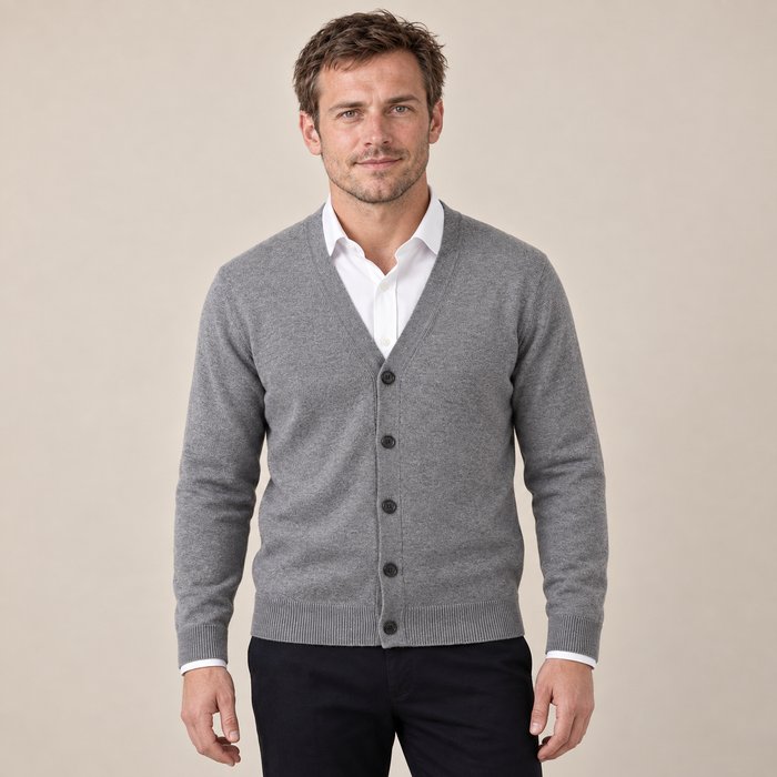 Kardigan męski casual w serek