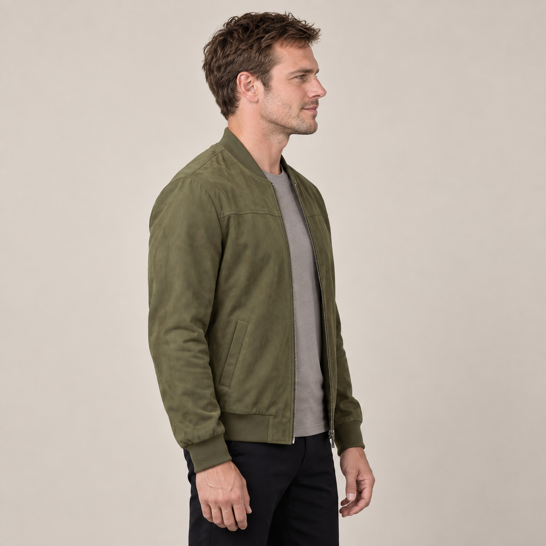 Aksamitna kurtka bomber męska casual