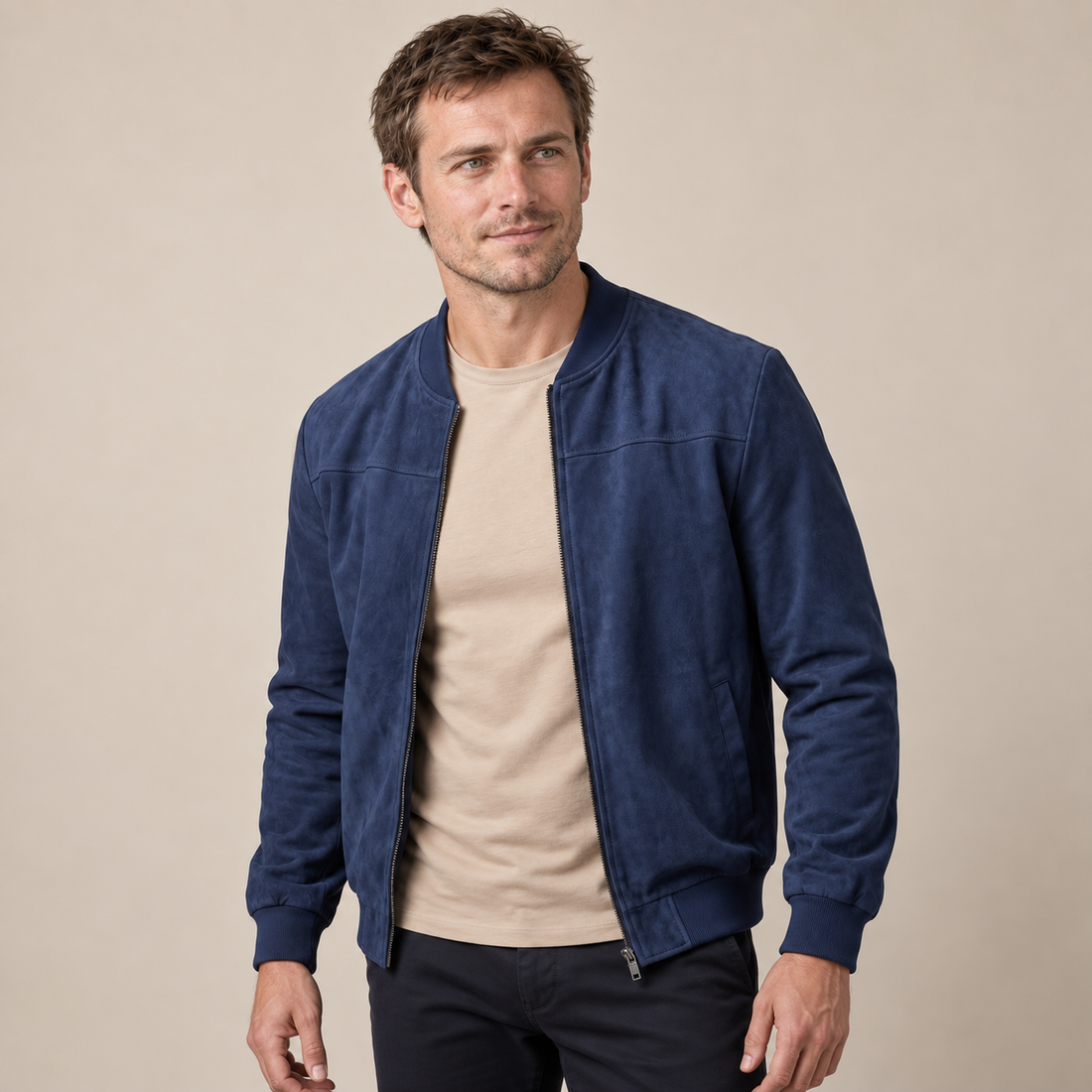 Aksamitna kurtka bomber męska casual