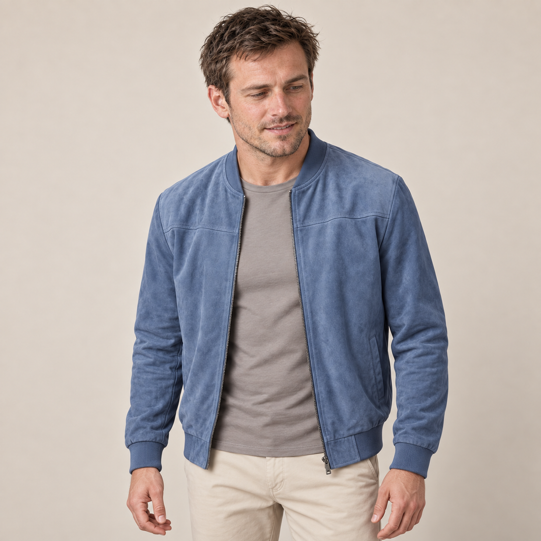 Aksamitna kurtka bomber męska casual