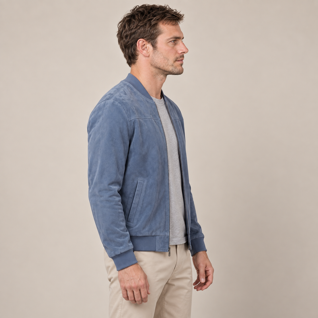 Aksamitna kurtka bomber męska casual
