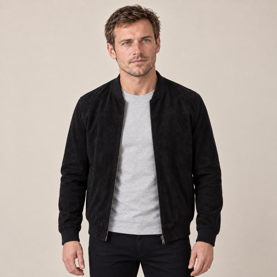 Aksamitna kurtka bomber męska casual