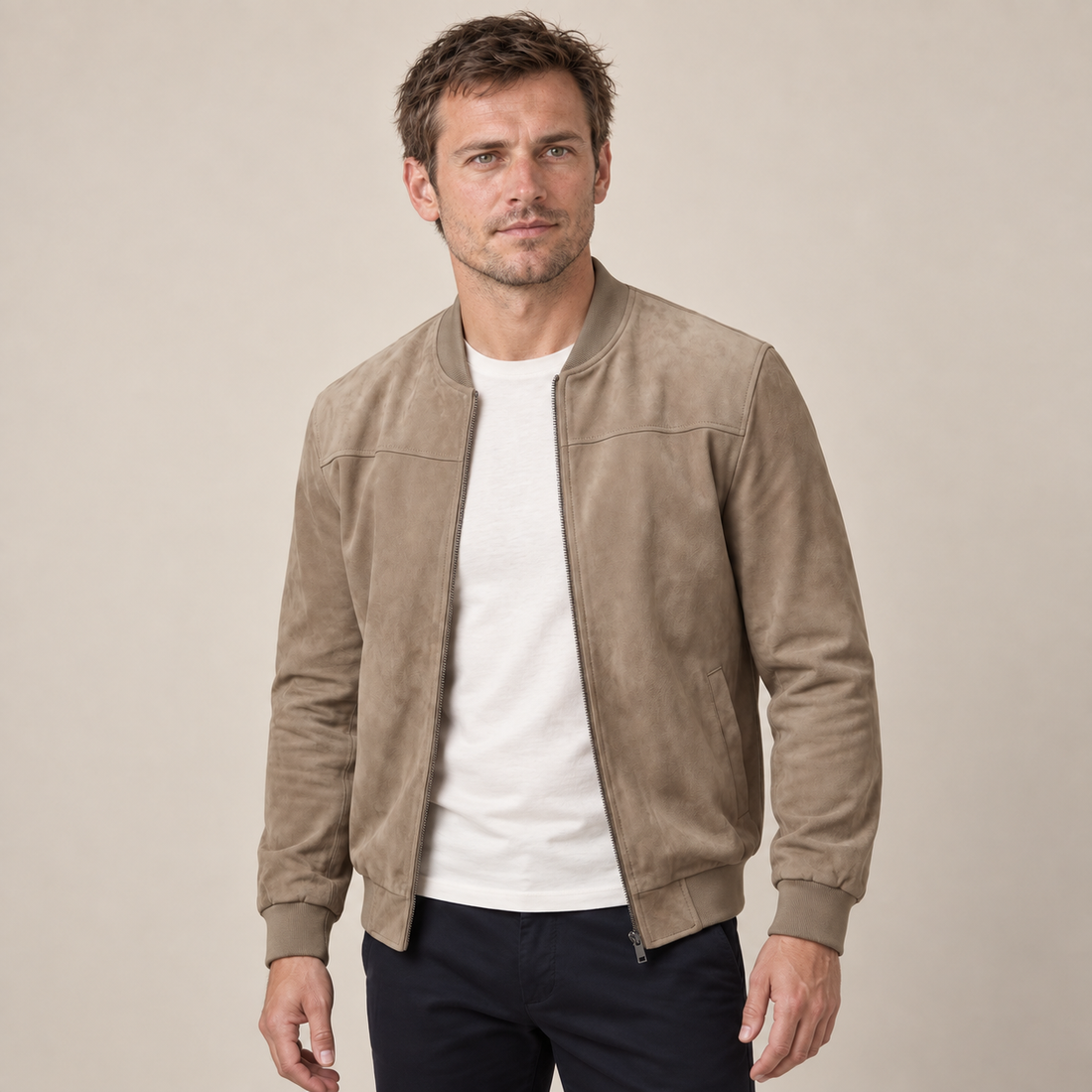 Aksamitna kurtka bomber męska casual