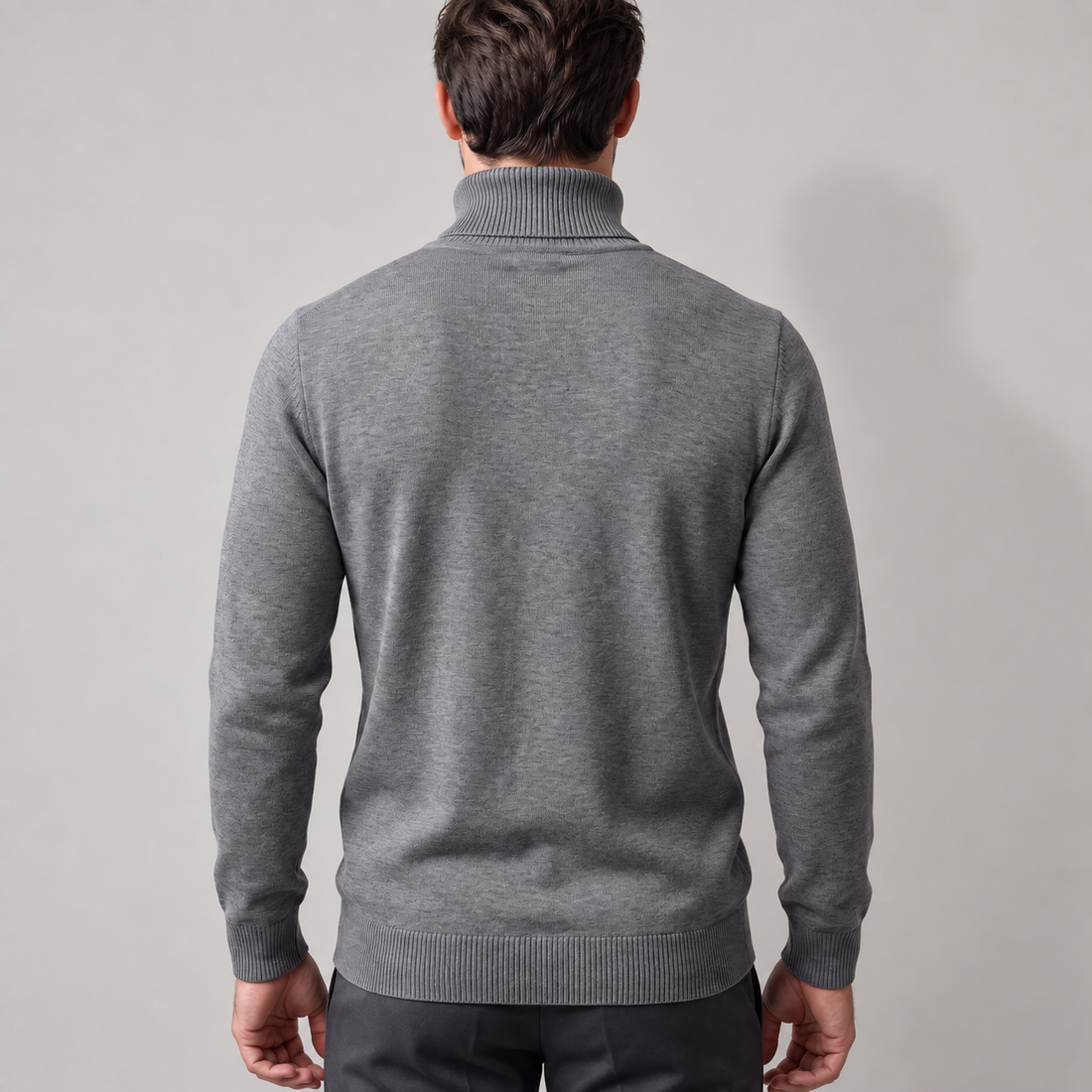 Golf męski slim fit z dzianiny wiskozowej