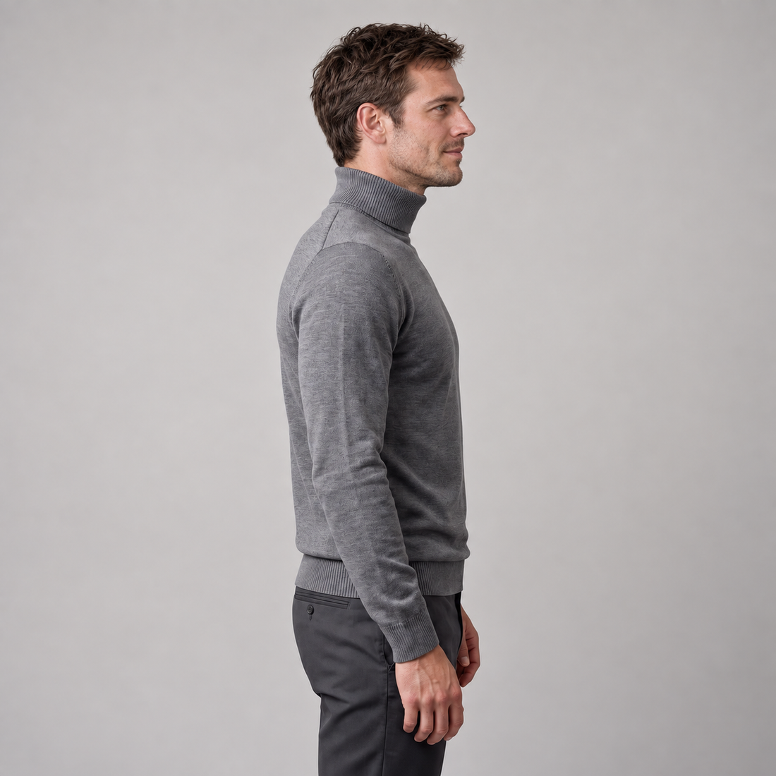Golf męski slim fit z dzianiny wiskozowej