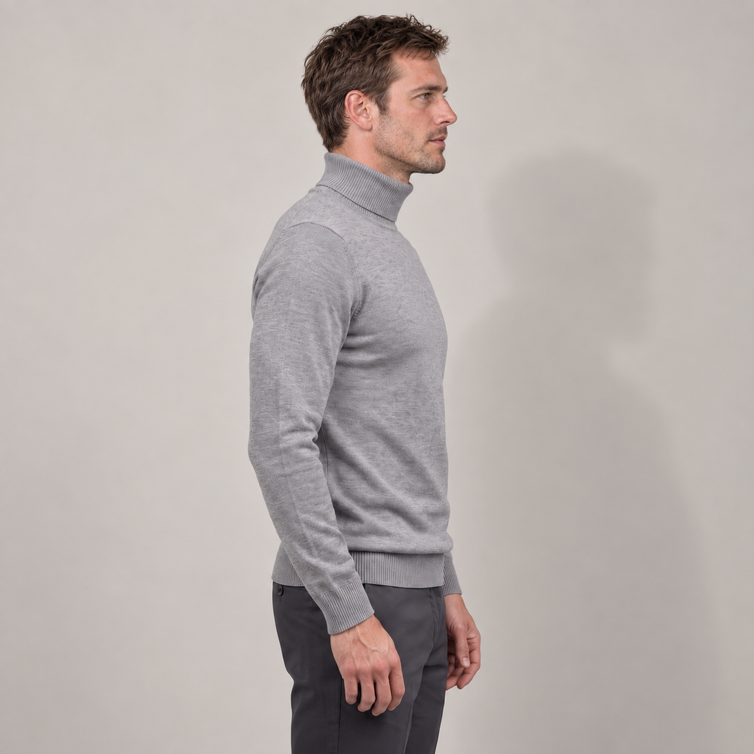 Golf męski slim fit z dzianiny wiskozowej