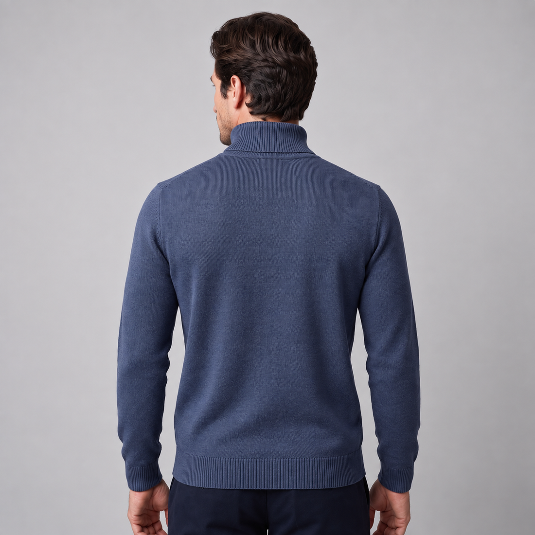 Golf męski slim fit z dzianiny wiskozowej