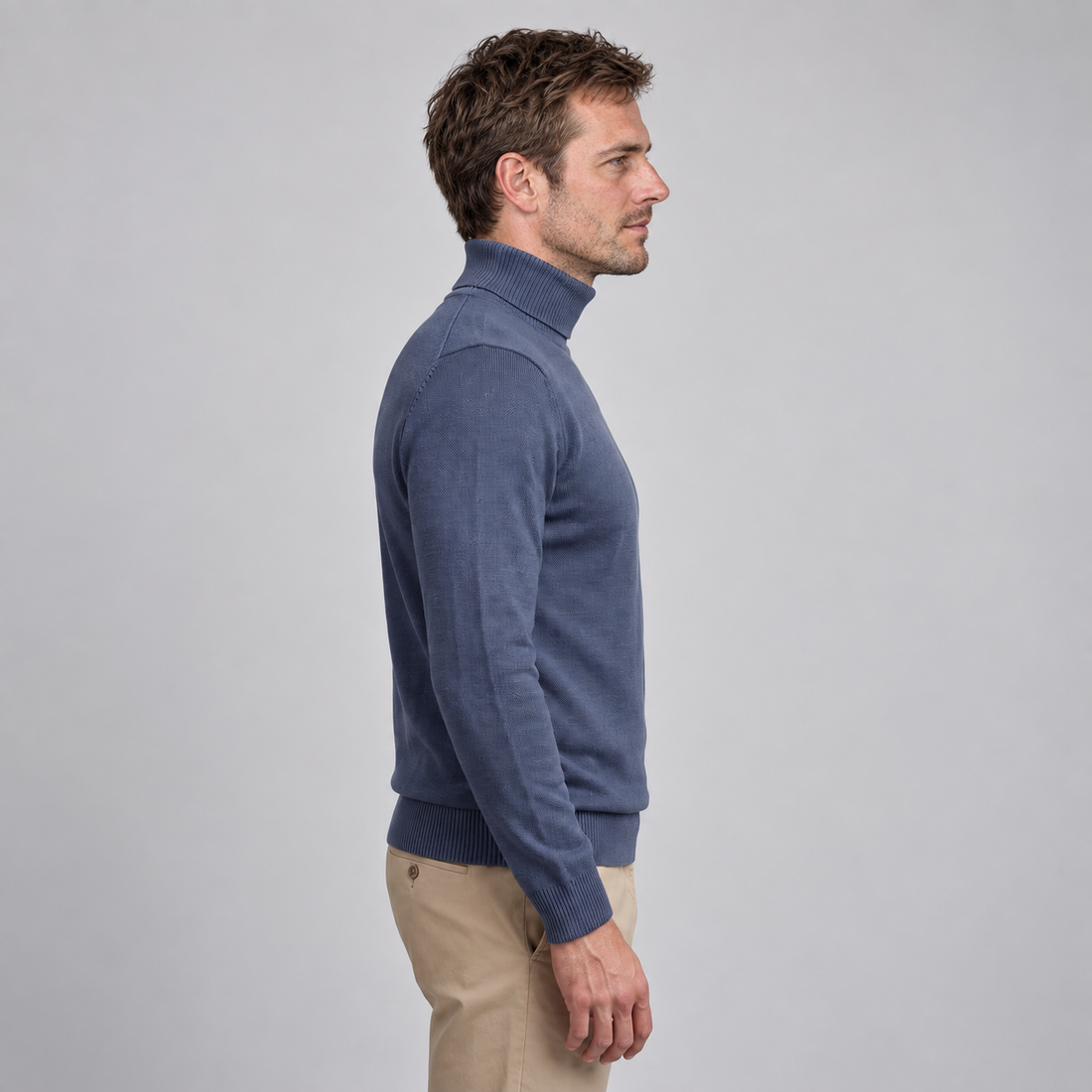 Golf męski slim fit z dzianiny wiskozowej