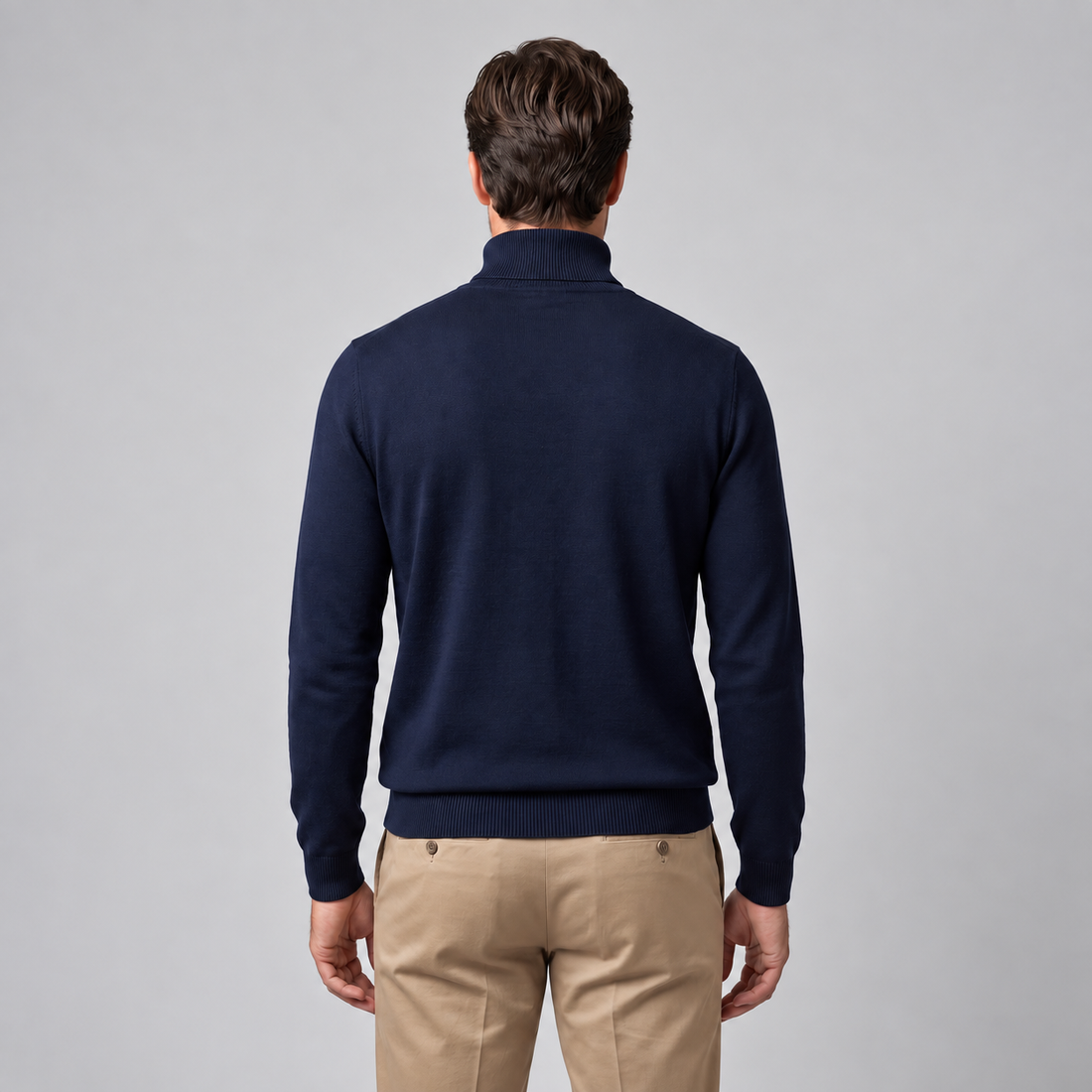 Golf męski slim fit z dzianiny wiskozowej