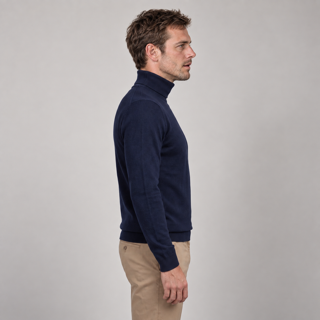 Golf męski slim fit z dzianiny wiskozowej