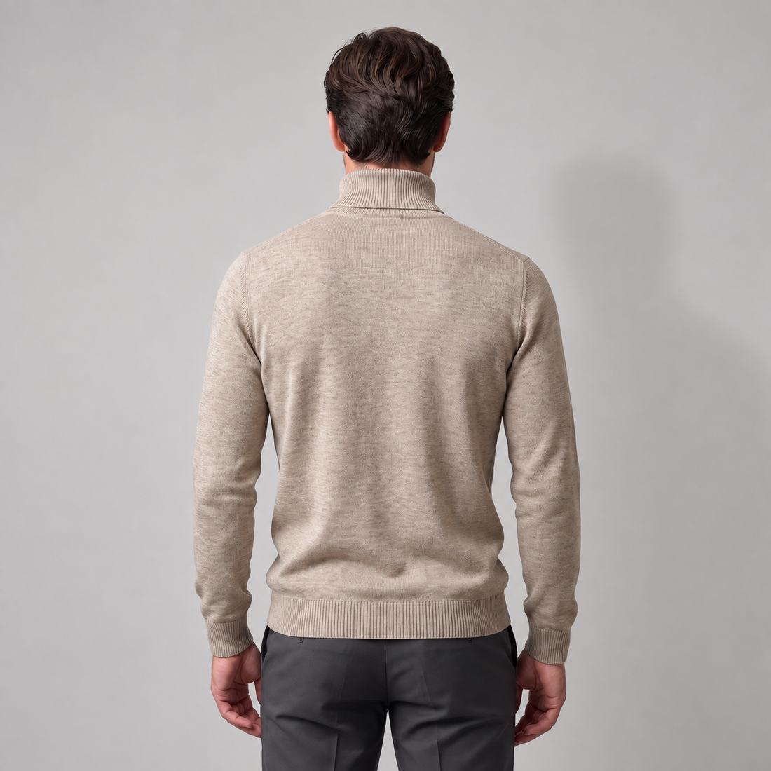 Golf męski slim fit z dzianiny wiskozowej