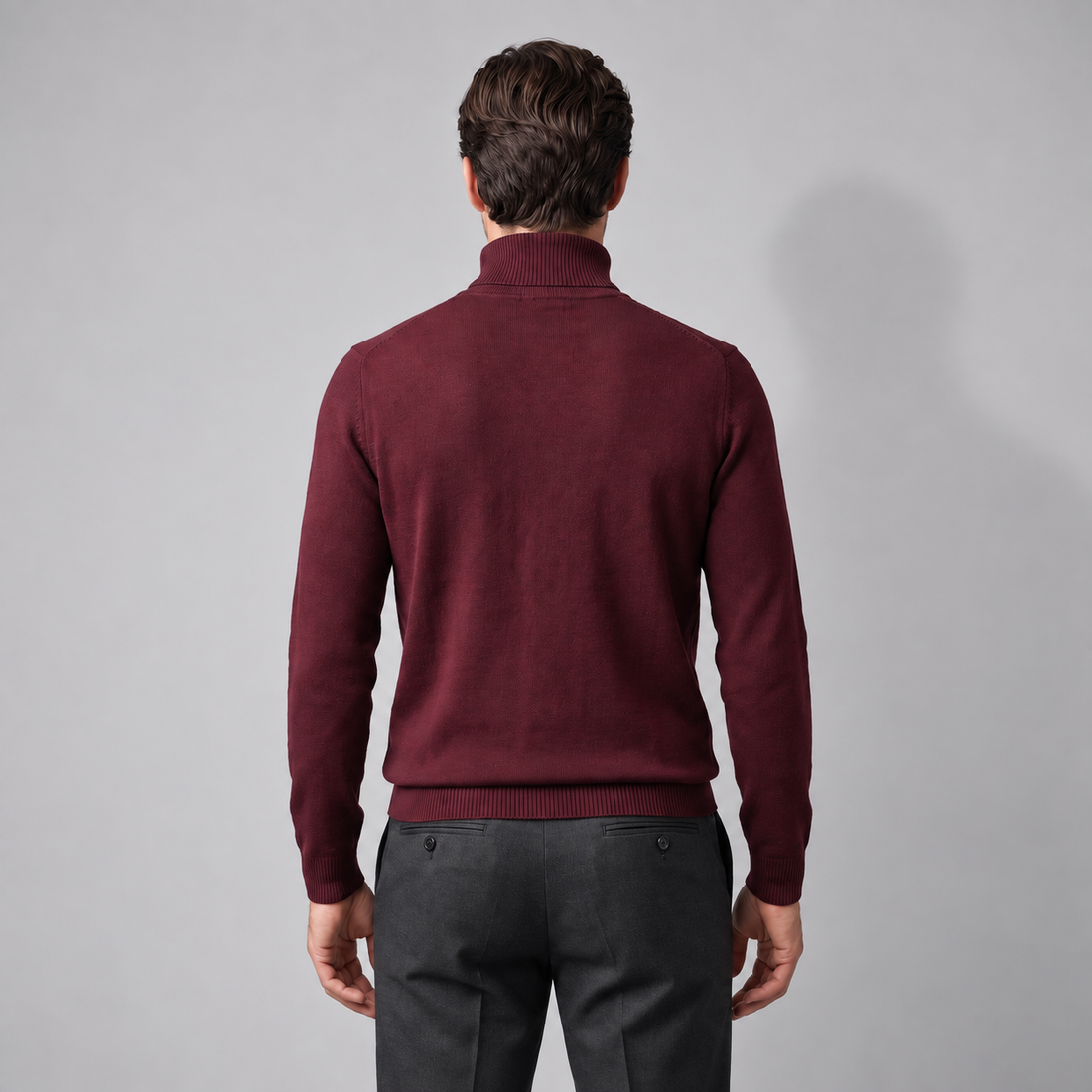 Golf męski slim fit z dzianiny wiskozowej