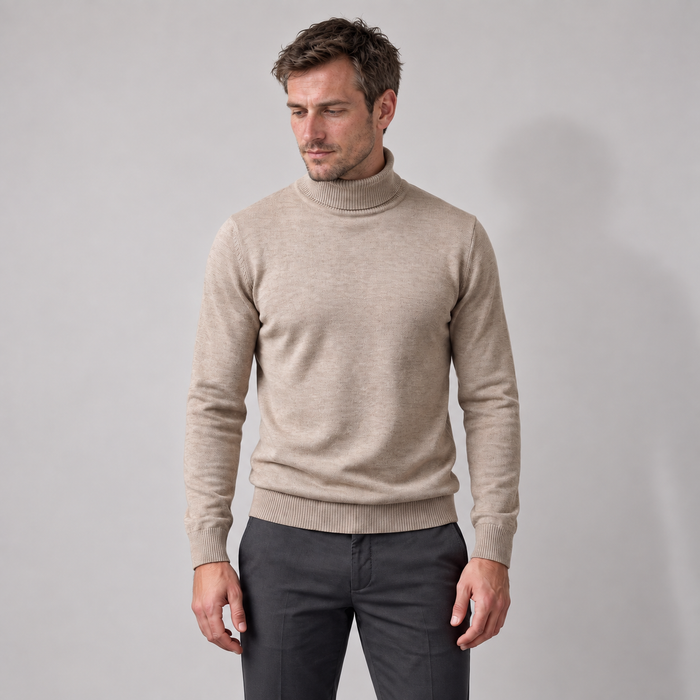 Golf męski slim fit z dzianiny wiskozowej
