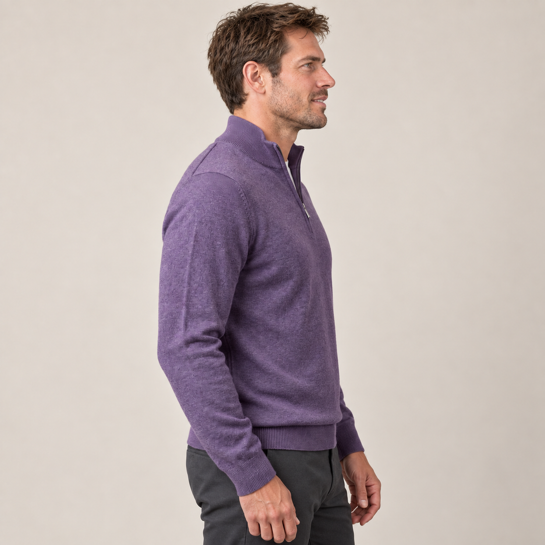 Wygodny sweter męski half zip