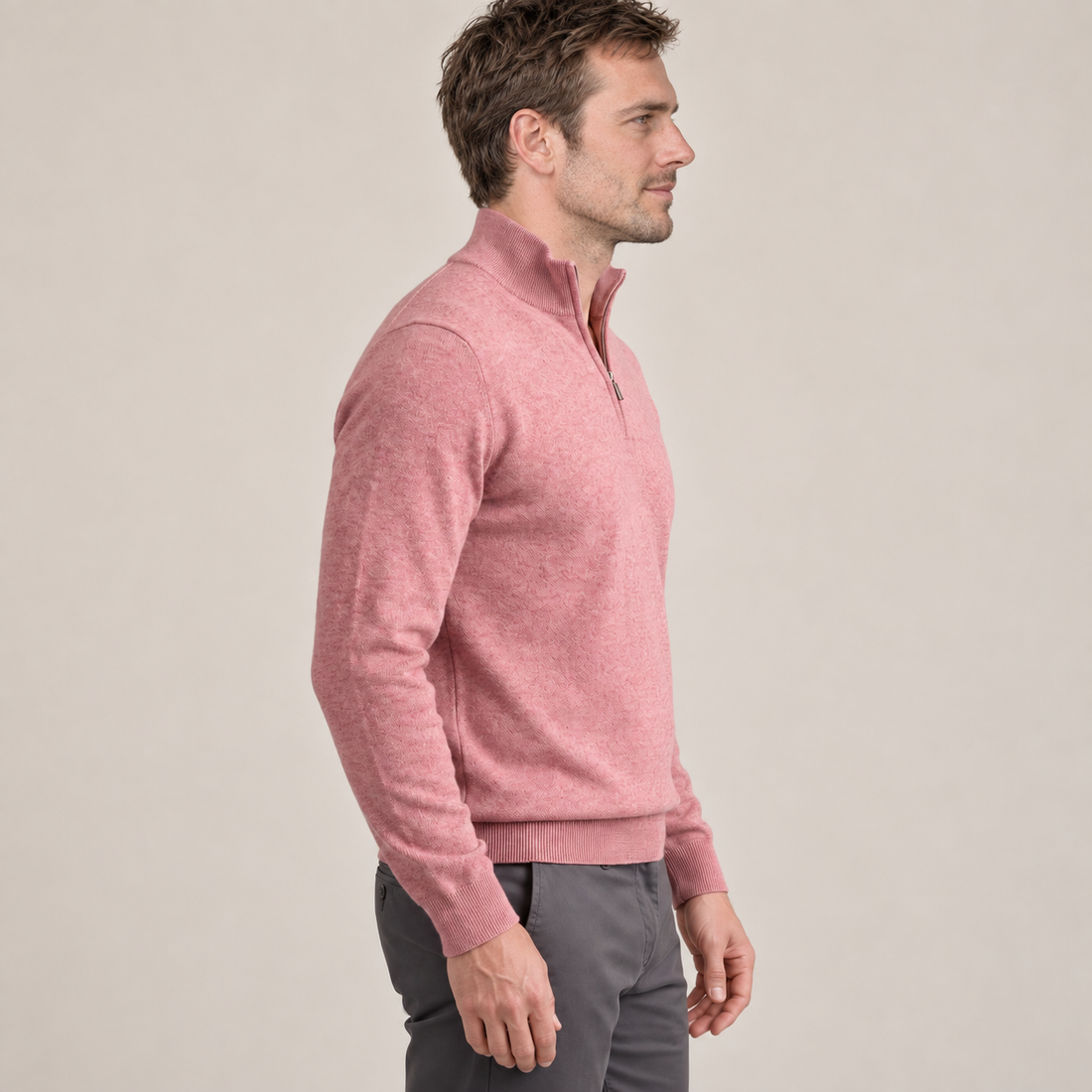Wygodny sweter męski half zip