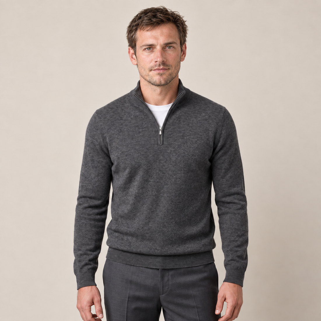 Wygodny sweter męski half zip