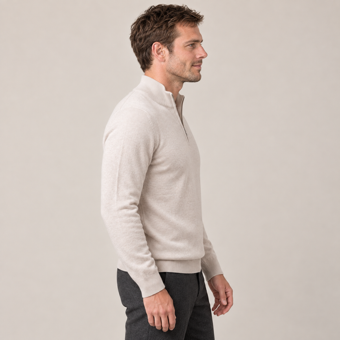 Wygodny sweter męski half zip