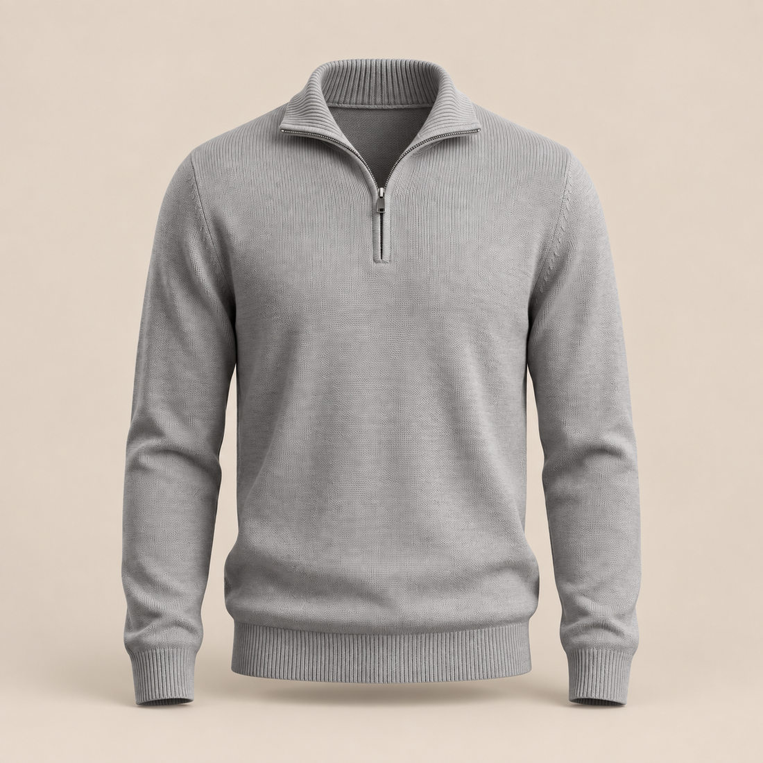 Sweter męski bawełniany z krótkim zamkiem
