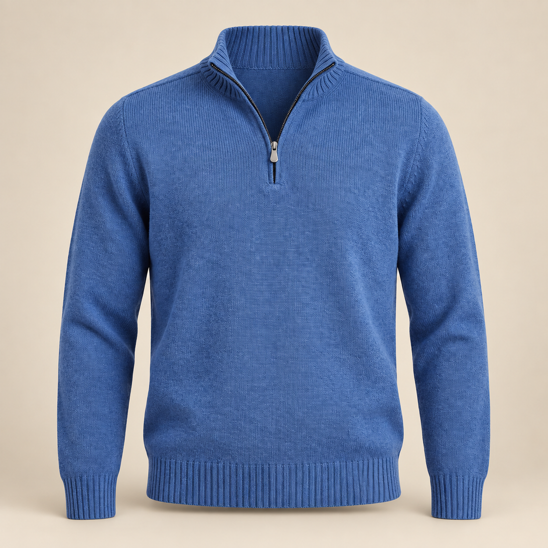 Sweter męski bawełniany z krótkim zamkiem