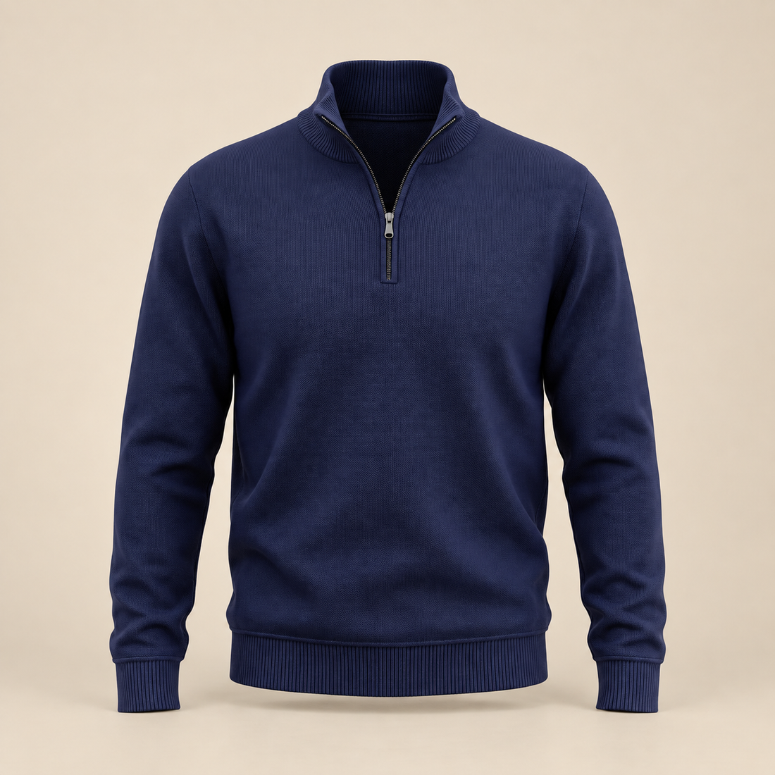 Sweter męski bawełniany z krótkim zamkiem