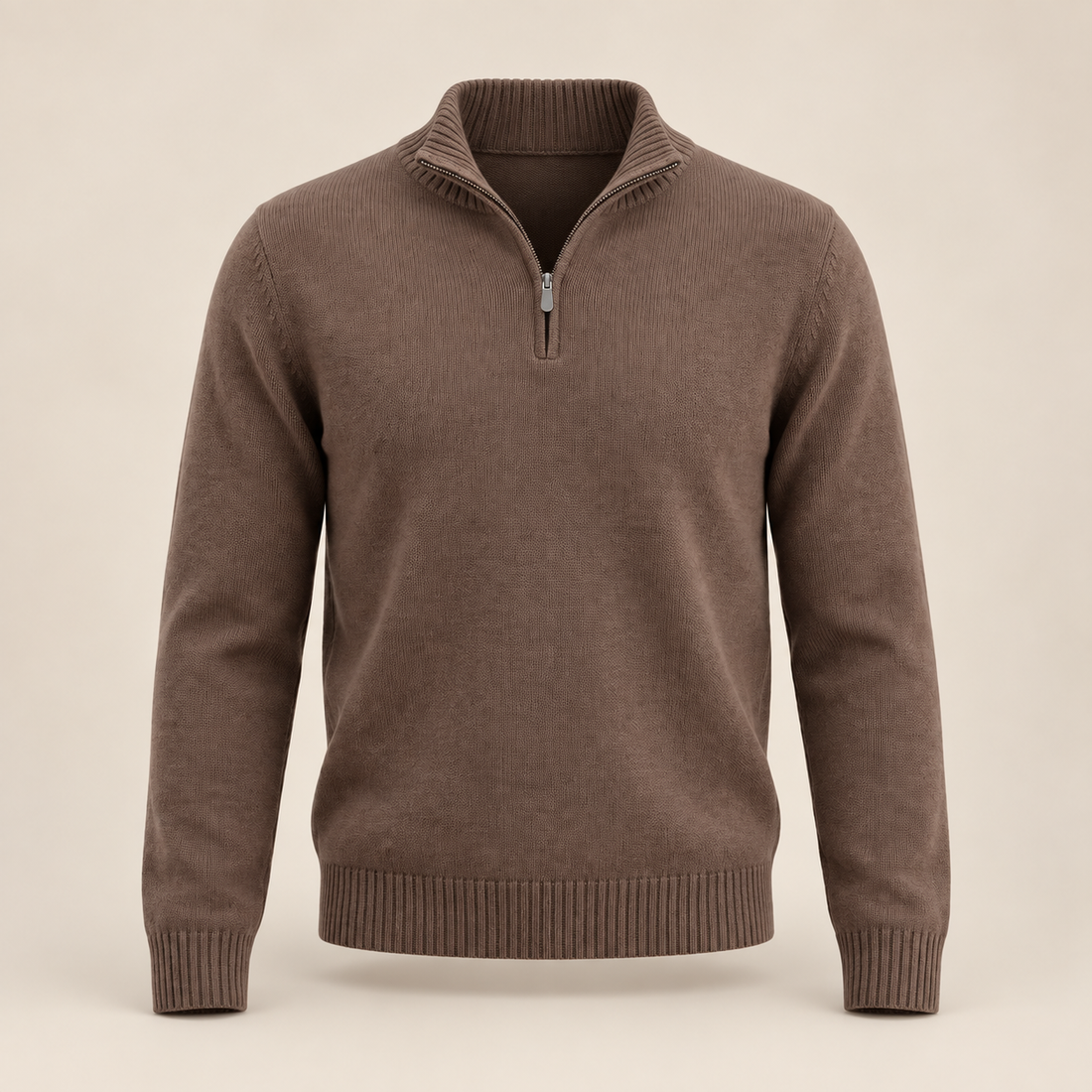 Sweter męski bawełniany z krótkim zamkiem