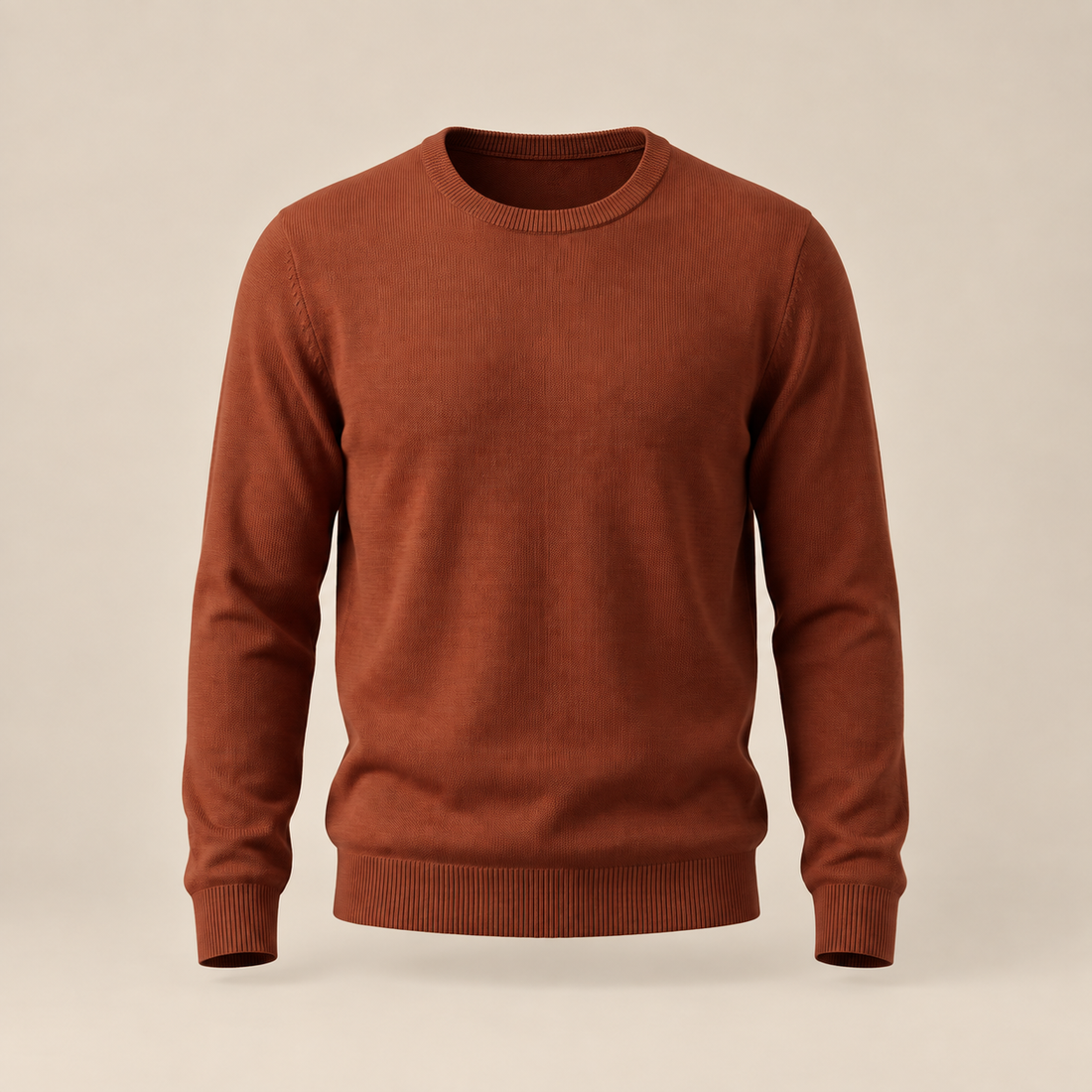 Sweter męski z cienkiej dzianiny z okrągłym dekoltem