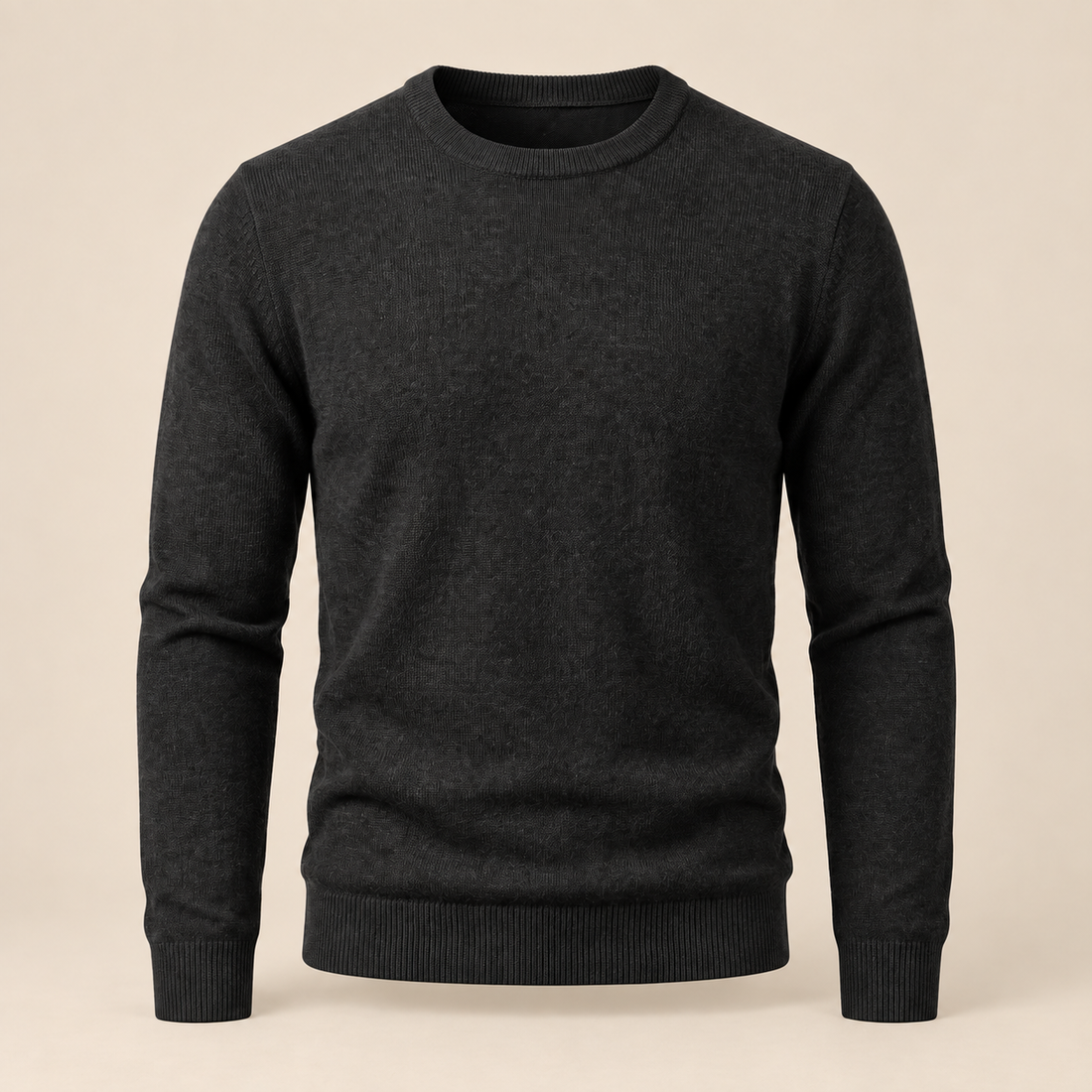 Sweter męski z cienkiej dzianiny z okrągłym dekoltem